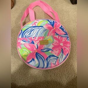 Lilly Pulitzer Pink and Blue Floral Picnic Bag